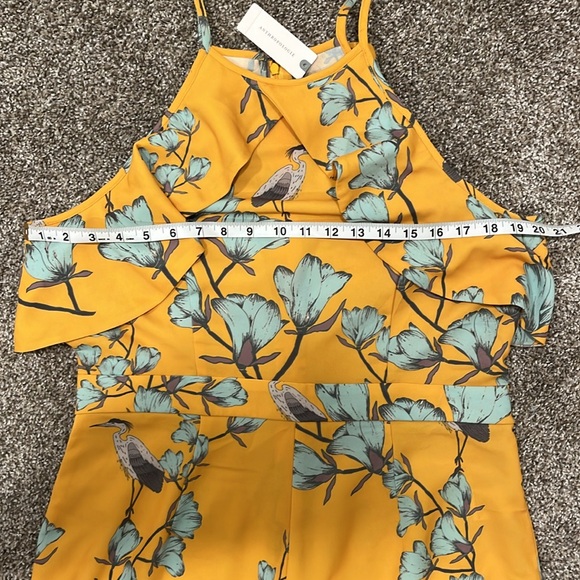 ANTHROPOLOGIE | Varun Bahl Warbler Yellow Floral Jumpsuit NWT Size 12 - Picture 10 of 14